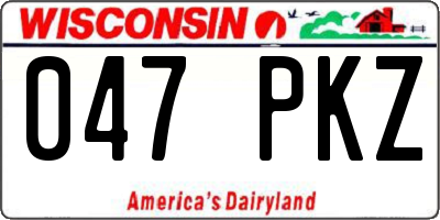 WI license plate 047PKZ