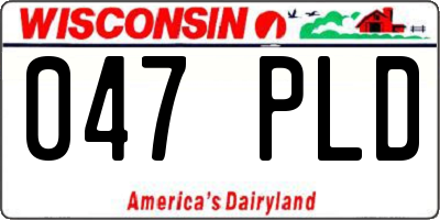 WI license plate 047PLD