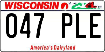 WI license plate 047PLE
