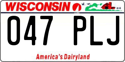 WI license plate 047PLJ