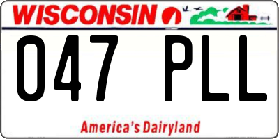 WI license plate 047PLL