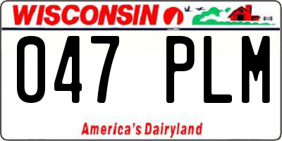 WI license plate 047PLM