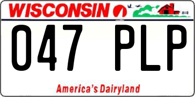 WI license plate 047PLP