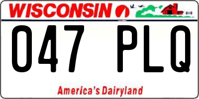 WI license plate 047PLQ