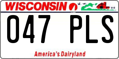 WI license plate 047PLS