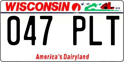 WI license plate 047PLT