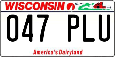 WI license plate 047PLU