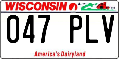 WI license plate 047PLV