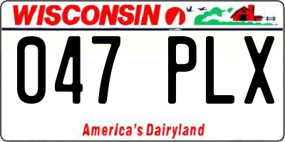 WI license plate 047PLX