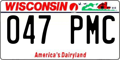 WI license plate 047PMC