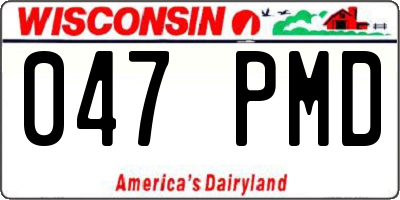 WI license plate 047PMD