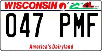 WI license plate 047PMF