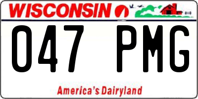 WI license plate 047PMG