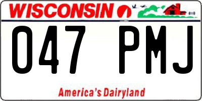 WI license plate 047PMJ