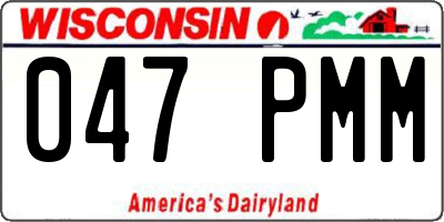 WI license plate 047PMM