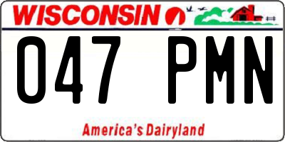 WI license plate 047PMN
