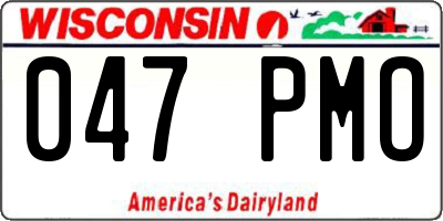 WI license plate 047PMO