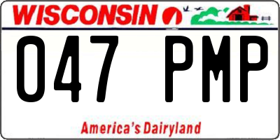 WI license plate 047PMP