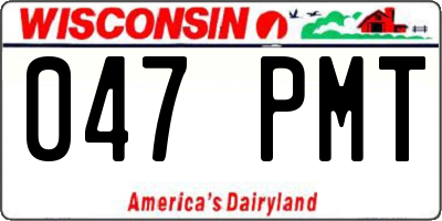 WI license plate 047PMT