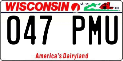 WI license plate 047PMU