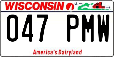 WI license plate 047PMW