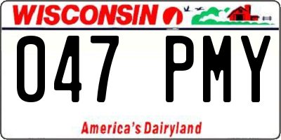 WI license plate 047PMY