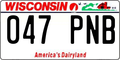 WI license plate 047PNB