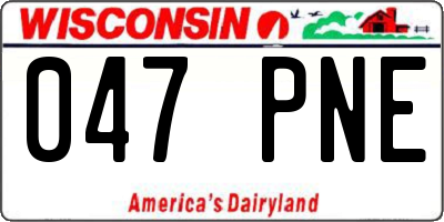 WI license plate 047PNE