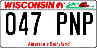 WI license plate 047PNP