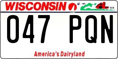 WI license plate 047PQN