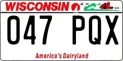 WI license plate 047PQX