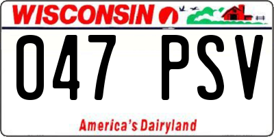 WI license plate 047PSV