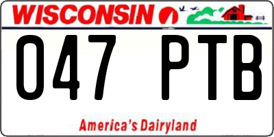WI license plate 047PTB