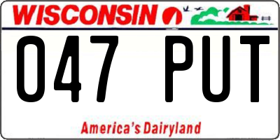 WI license plate 047PUT