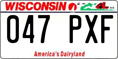 WI license plate 047PXF