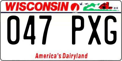 WI license plate 047PXG