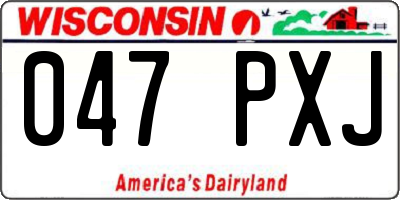 WI license plate 047PXJ