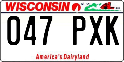 WI license plate 047PXK
