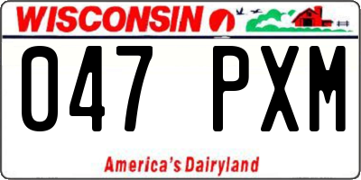 WI license plate 047PXM