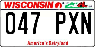 WI license plate 047PXN