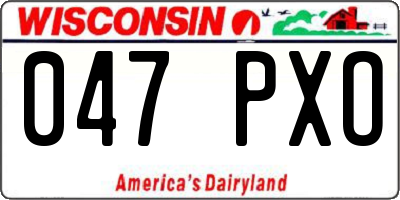 WI license plate 047PXO