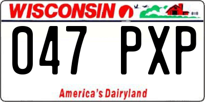 WI license plate 047PXP