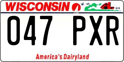 WI license plate 047PXR