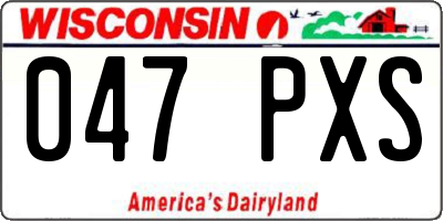 WI license plate 047PXS