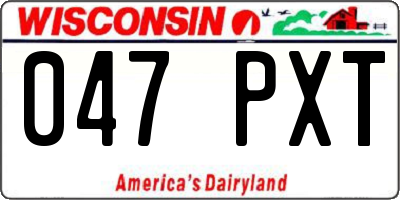 WI license plate 047PXT