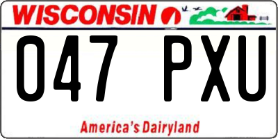 WI license plate 047PXU
