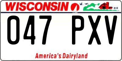 WI license plate 047PXV