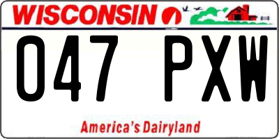 WI license plate 047PXW