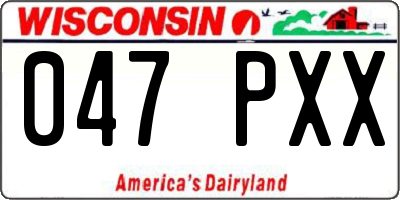 WI license plate 047PXX