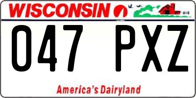 WI license plate 047PXZ